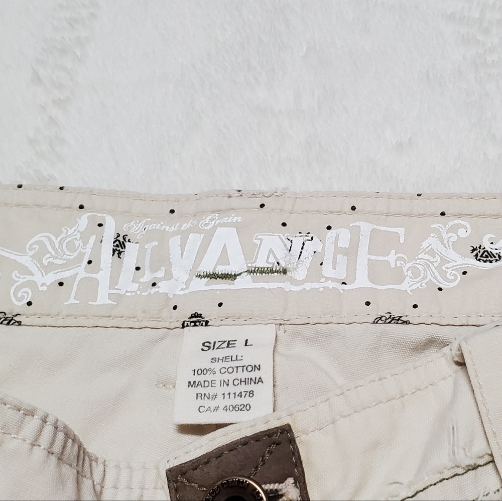 Rare Allyance ATG Grunge Cream Green Floral Low Rise Lace-up Flare Cargo Pants - Picture 15 of 16